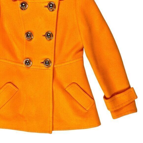 CARLISLE Wool Unlined Double Breasted UNIQUE Pea Coat 8 Chic Modern Preppy Noel - Picture 4 of 16